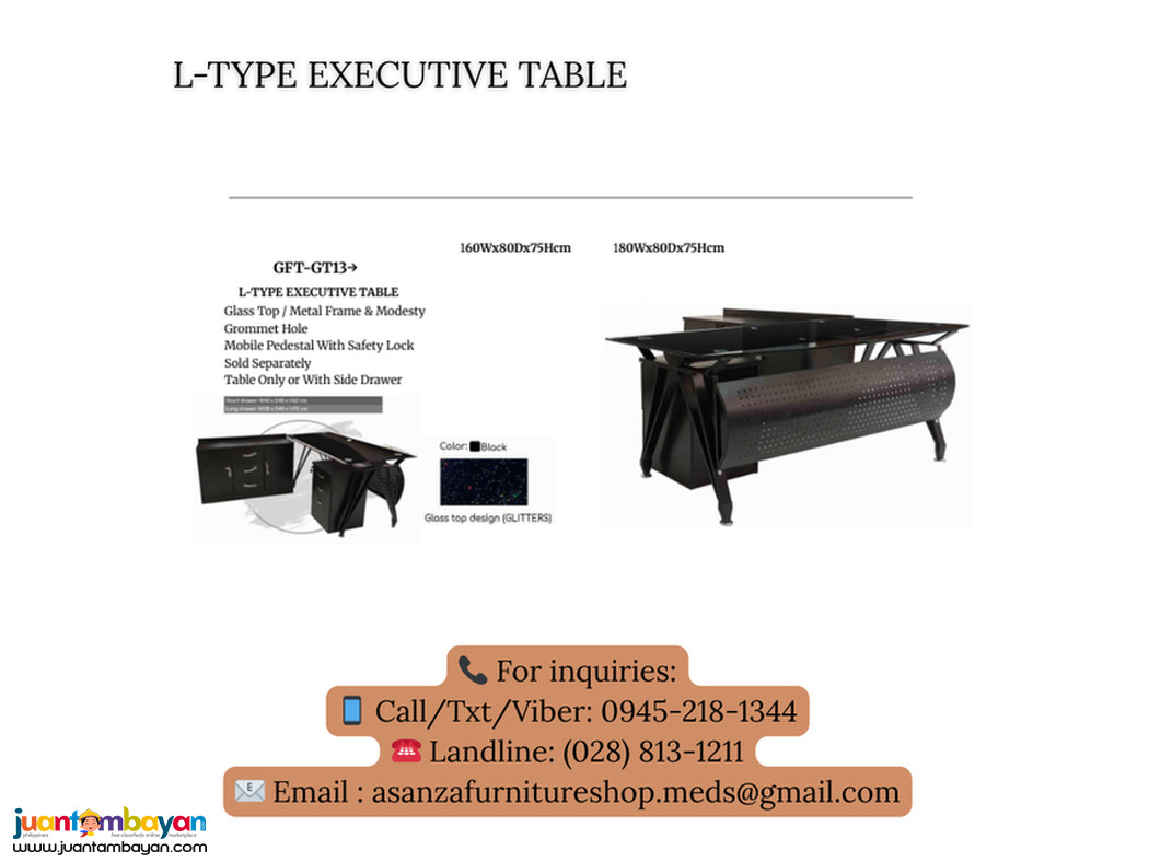 NEW PRODUCTS!! L-TYPE EXECUTIVE OFFICE TABLE 