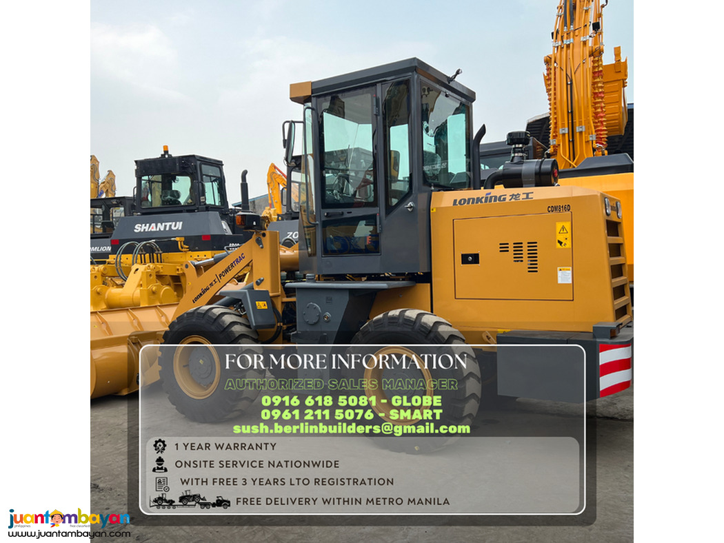 Lonking Cdm816d wheel Loader 1.0cbm brand new 