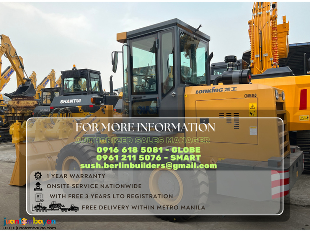 Lonking Cdm816d wheel Loader 1.0cbm brand new 