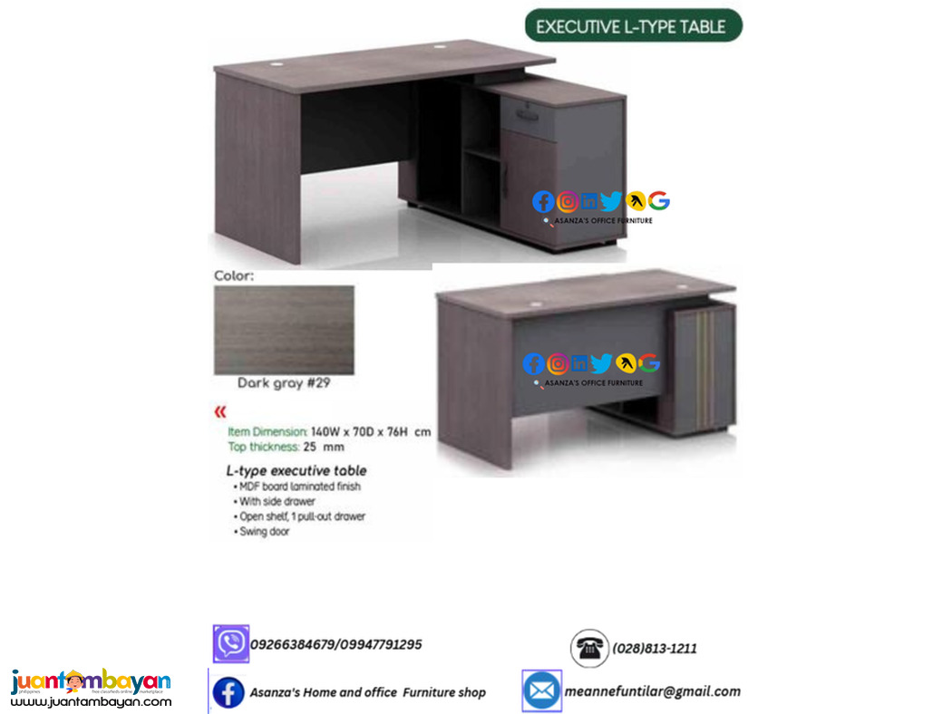 EXECUTIVE L-TYPE OFFICE TABLE