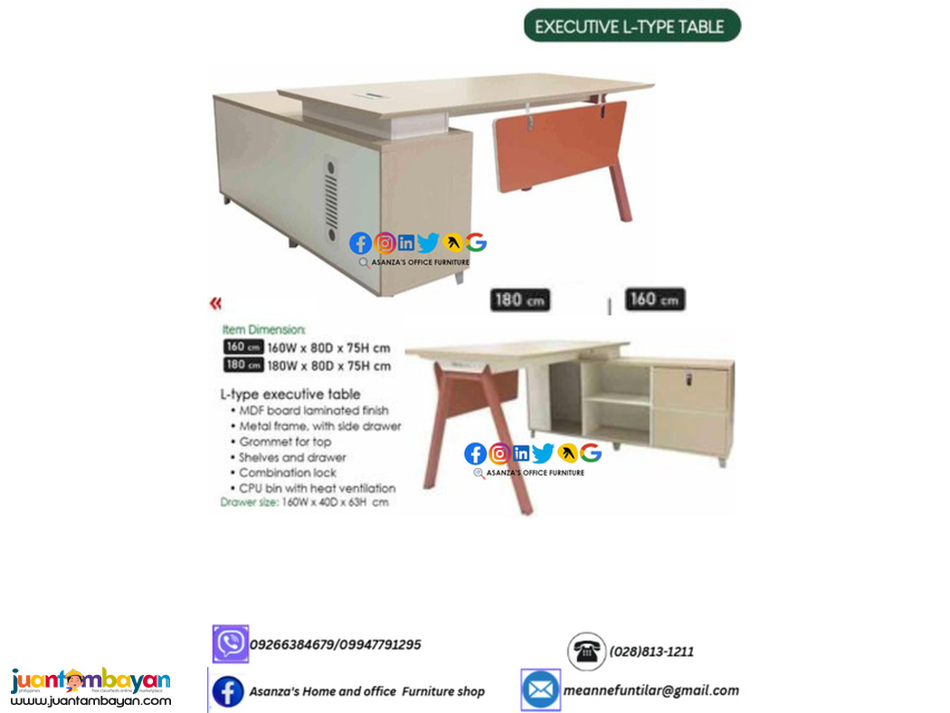 EXECUTIVE L-TYPE OFFICE TABLE