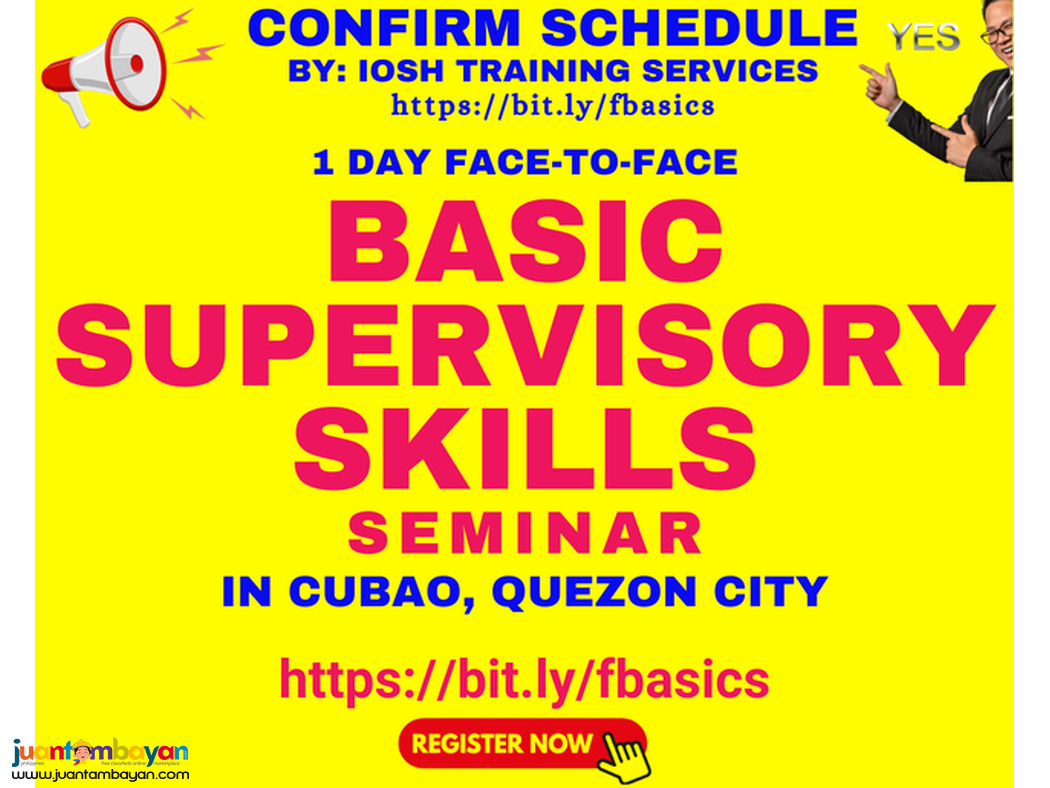 Basic Supervisory Skills Seminar Face to Face Cubao Quezon City