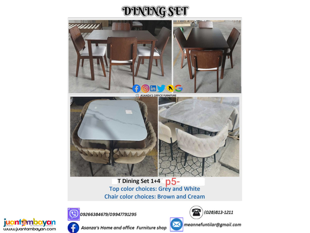 DINING TABLE AND CHAIRS