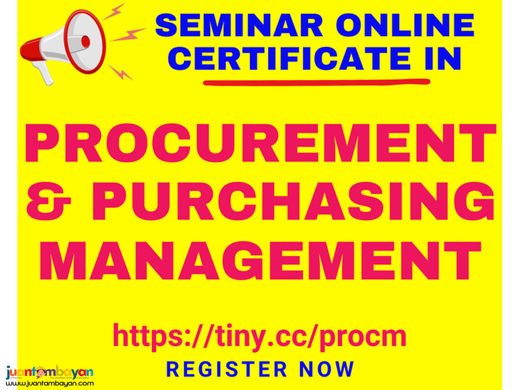 Procurement Management Purchasing Management Seminar Online