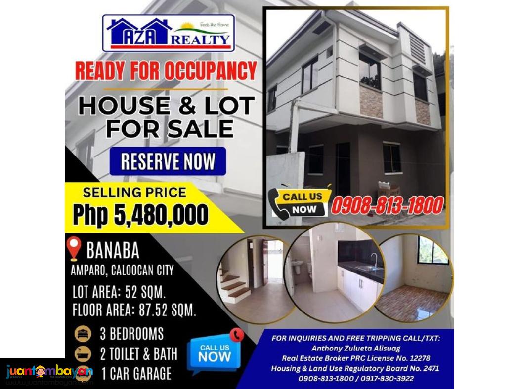 Banaba Residences 3BR Single Attached House And Lot For Sale