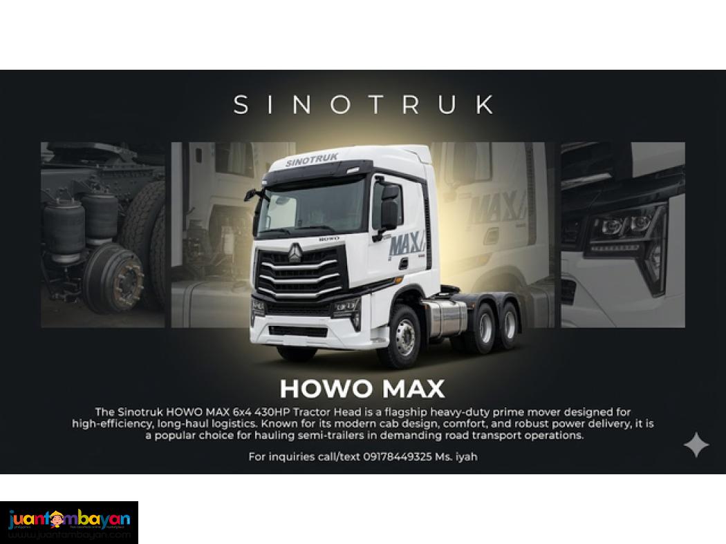 Sinotruk Howo Max 6x4 Tractor head 35 T Euro 2
