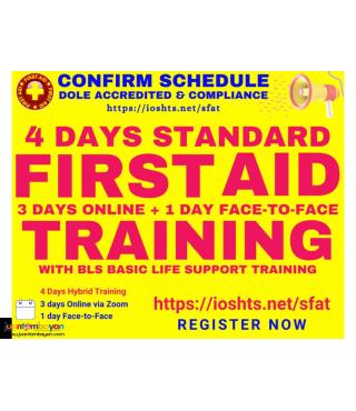 Standard First Aid Training DOLE Compliance First Aider Training 4 day