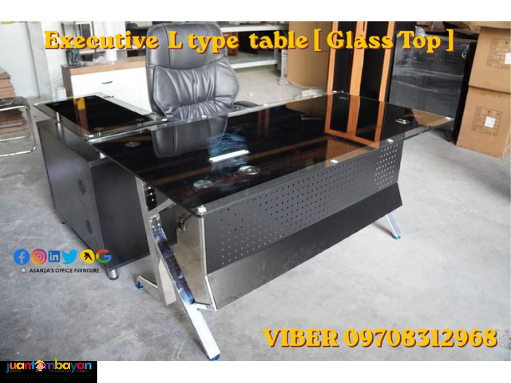 EXECUTIVE L TYPE ( GLASS TOP)