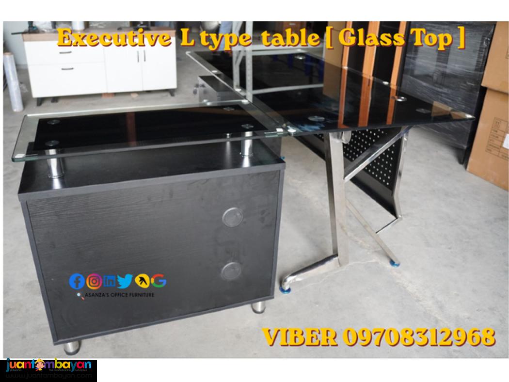 EXECUTIVE L TYPE ( GLASS TOP)
