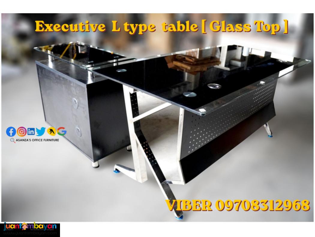 EXECUTIVE L TYPE ( GLASS TOP)