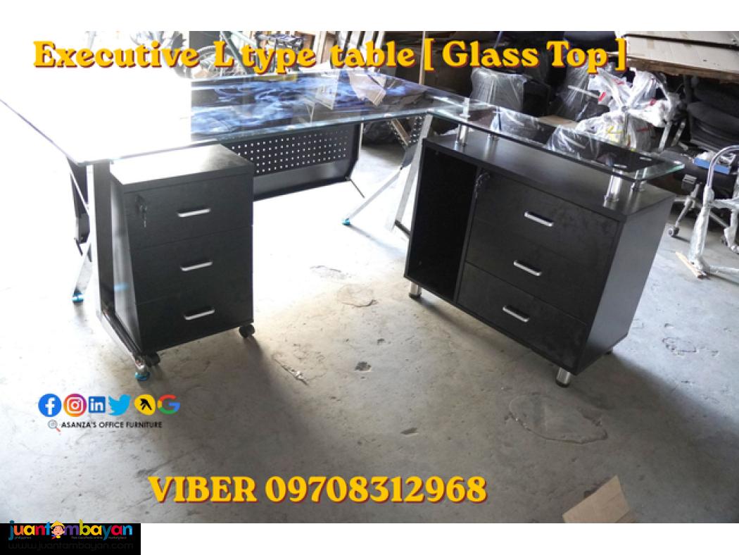 EXECUTIVE L TYPE ( GLASS TOP)