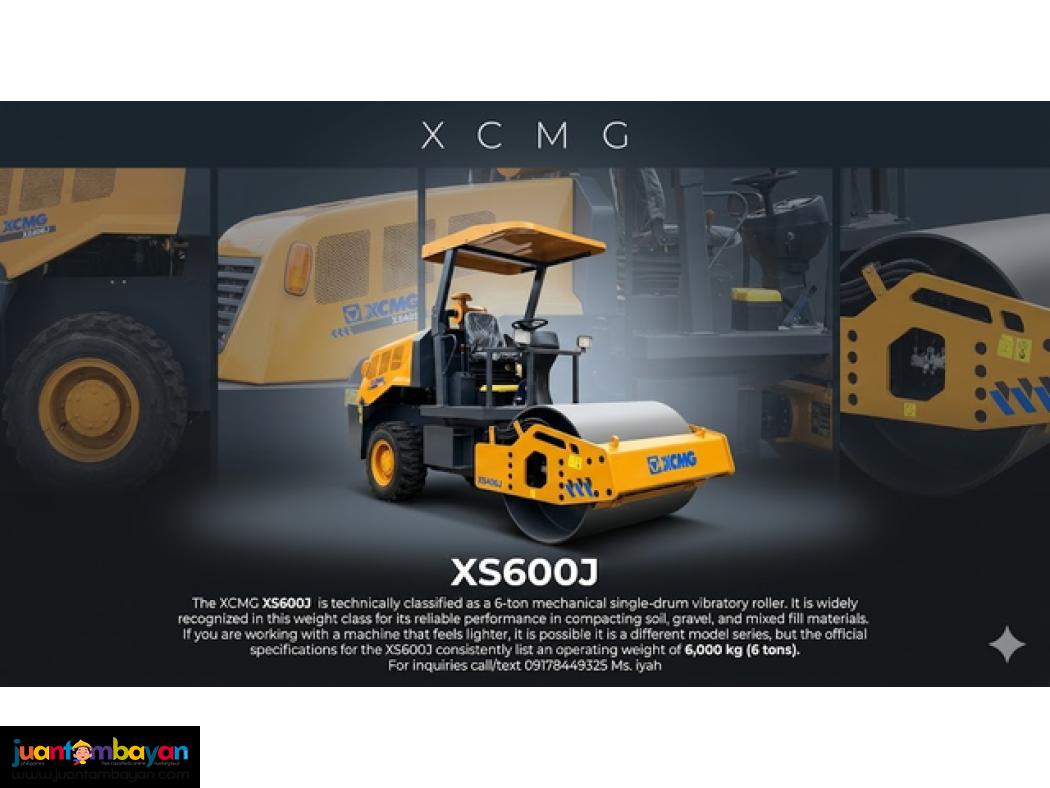 Xcmg Xs600j Single Drum Roller 6 tons