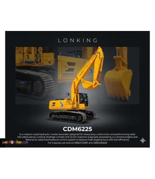 LONKING CDM6225 EXCAVATOR 1.1CBM CUMMINS ENGINE