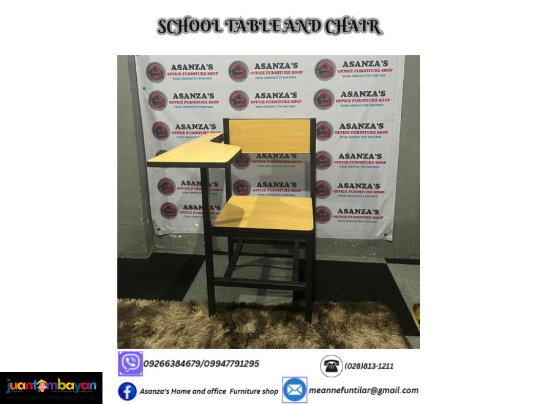WOODEN AND PLASTIC SCHOOL TABLES AND CHAIR