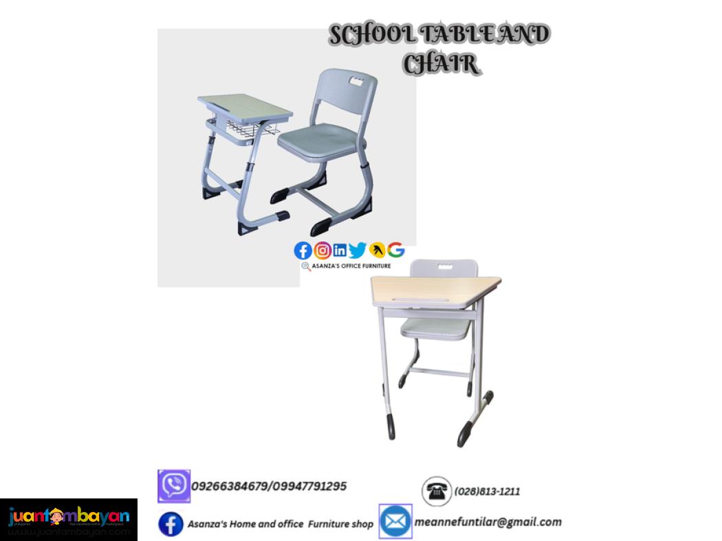 WOODEN AND PLASTIC SCHOOL TABLES AND CHAIR