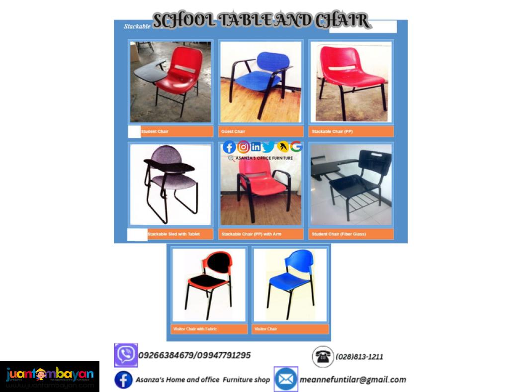 WOODEN AND PLASTIC SCHOOL TABLES AND CHAIR