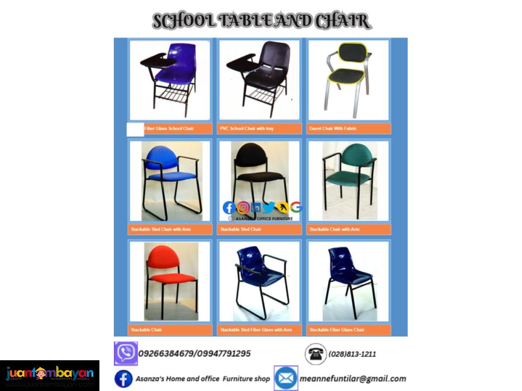 WOODEN AND PLASTIC SCHOOL TABLES AND CHAIR