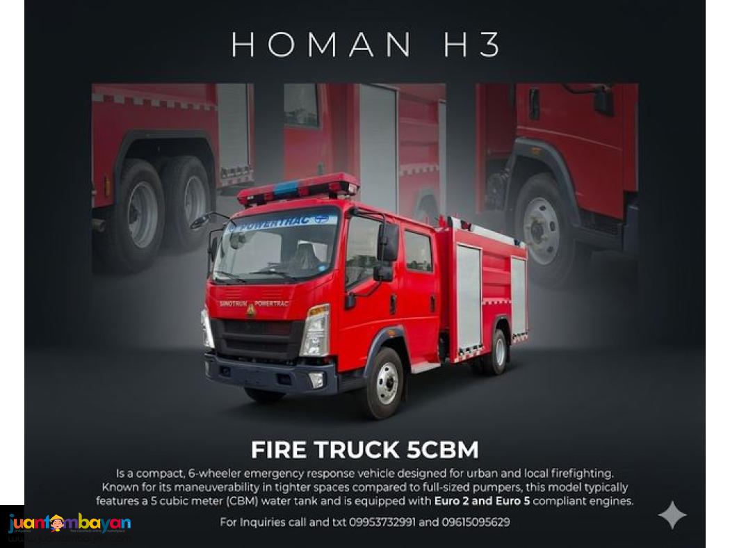 SINOTRUK HOMAN H3 4X2 FIRE TRUCK 5M³