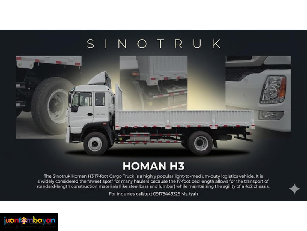 Sinotruk Homan H3 4x2 Cargo Truck, 17 feet