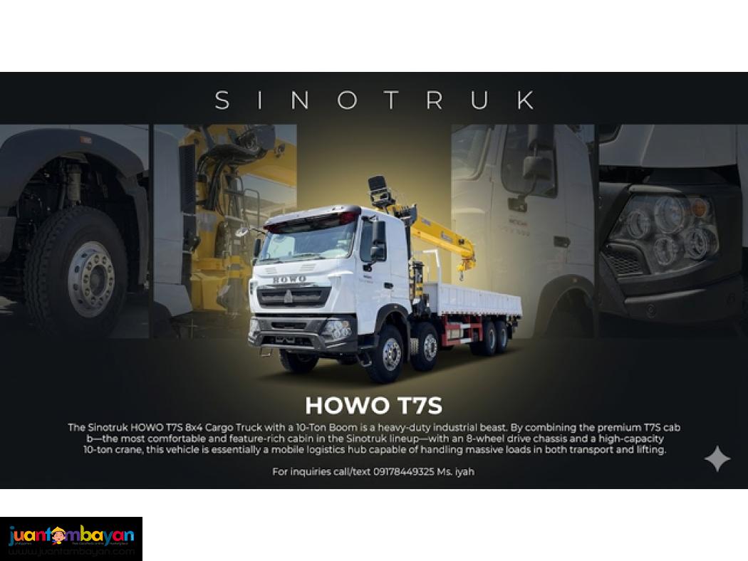 Sinotruk Howo T7s 8x4 Cargo Boomtruck 10T boom
