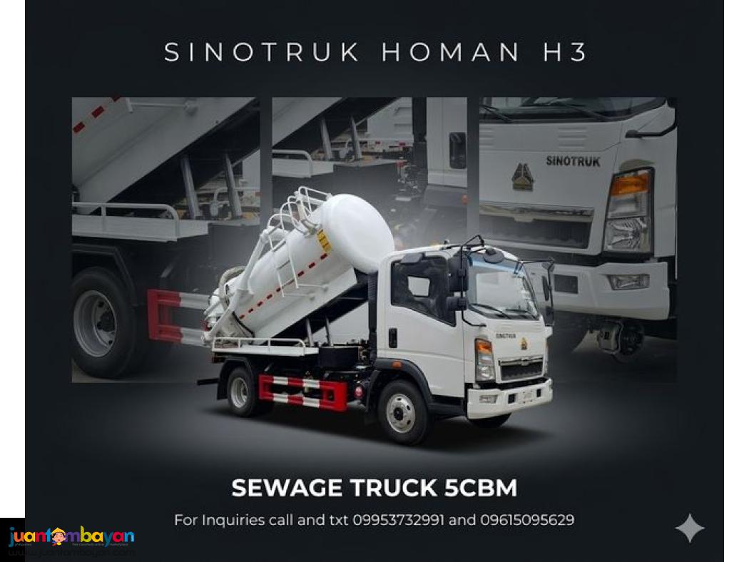 SINOTRUK HOMAN H3 4X2 SEWAGE TRUCK 5CBM