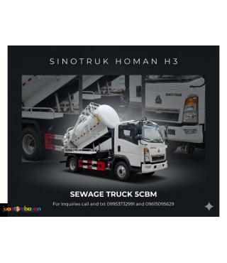 SINOTRUK HOMAN H3 4X2 SEWAGE TRUCK 5CBM