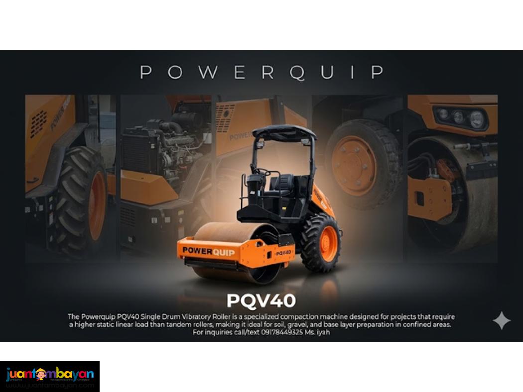 Powerquip PQV40 Single drum roller 4 tons,