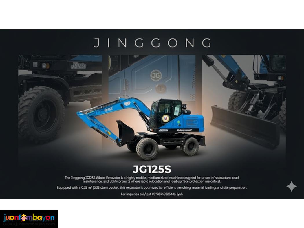 Jinggong Jg125s Wheel Backhoe 0.35 cubic