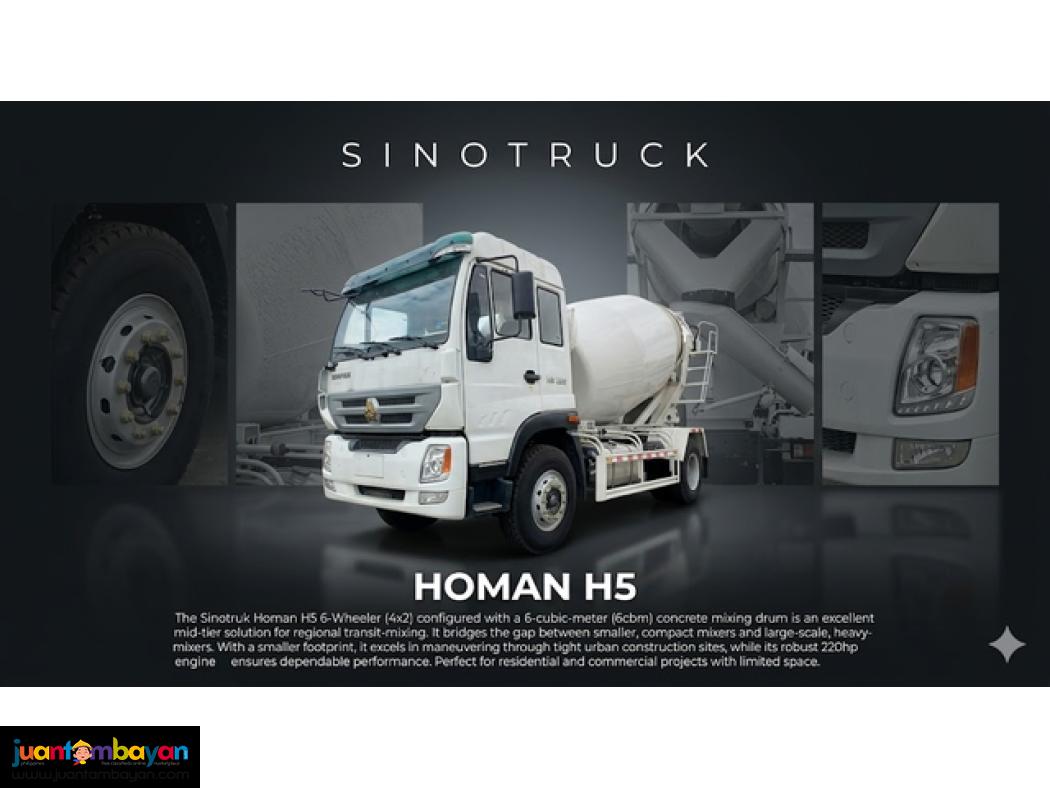Sinotruk Homan h3 6w 4×4 Transit Mixer 4.5cbm