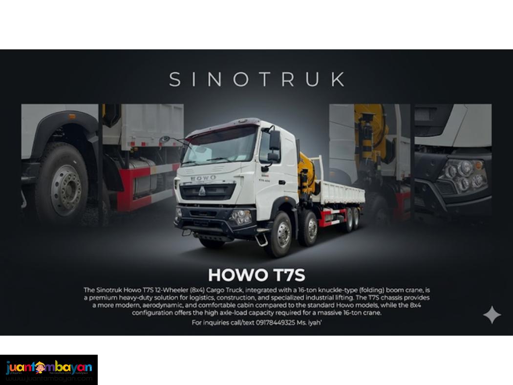 Sinotruk Howo T7s Boomtruck 16tons, Knuckle type