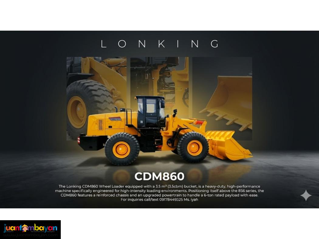 Lonking Cdm860 Wheel Loader 3.5 m³