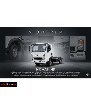 SINOTRUK HOMAN H3 4W CAB & CHASSIS 110HP 4X2 , E5, 11FT