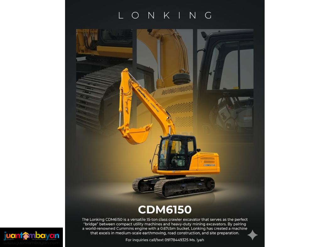 LONKING CDM6150 EXCAVATOR CRAWLER TYPE, 0.67CBM