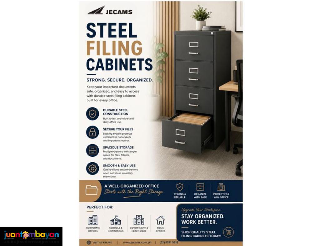 jecams Inc. Steel Filing Cabinet for Modern offices and homes