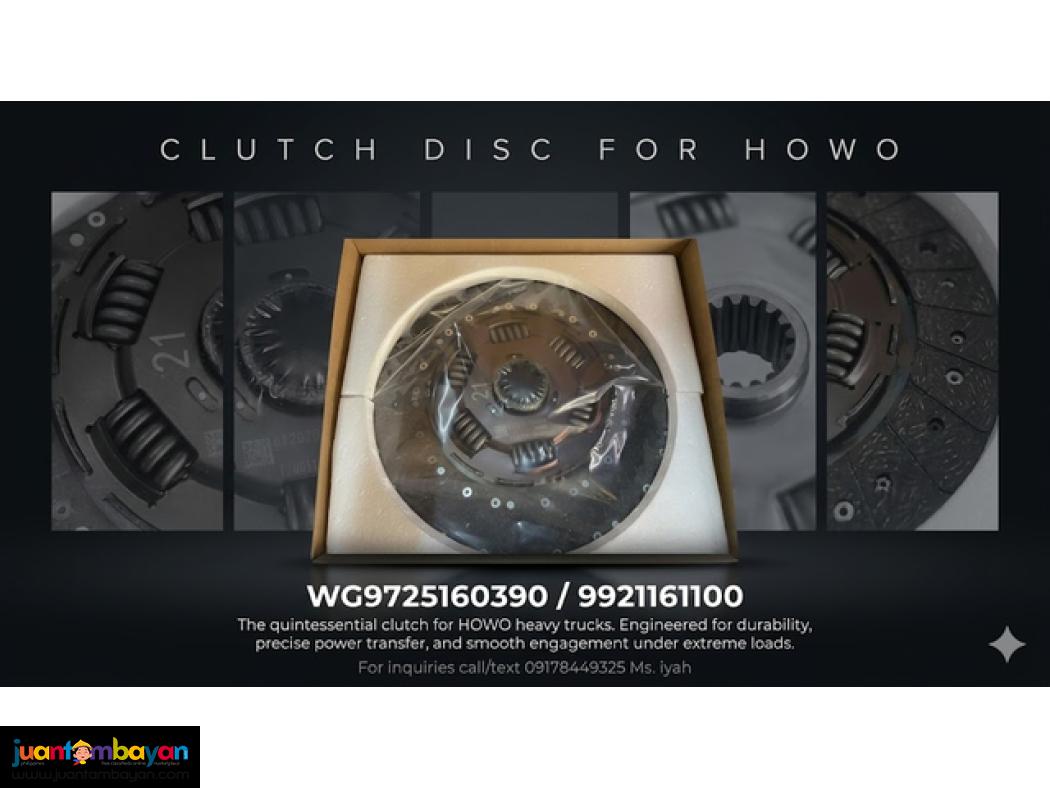 CLUTCH DISC FOR HOWO TRUCKS (WG9725160390/9921161100)