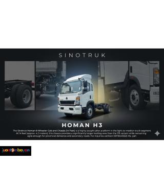 SINOTRUK HOMAN H3 6W CAB AND CHASSIS - 17 FEET EURO 2