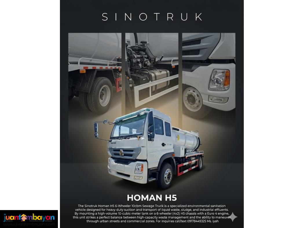SINOTRUK HOMAN H5 6 WHEELER SEWAGE TRUCK 10CBM EURO 4