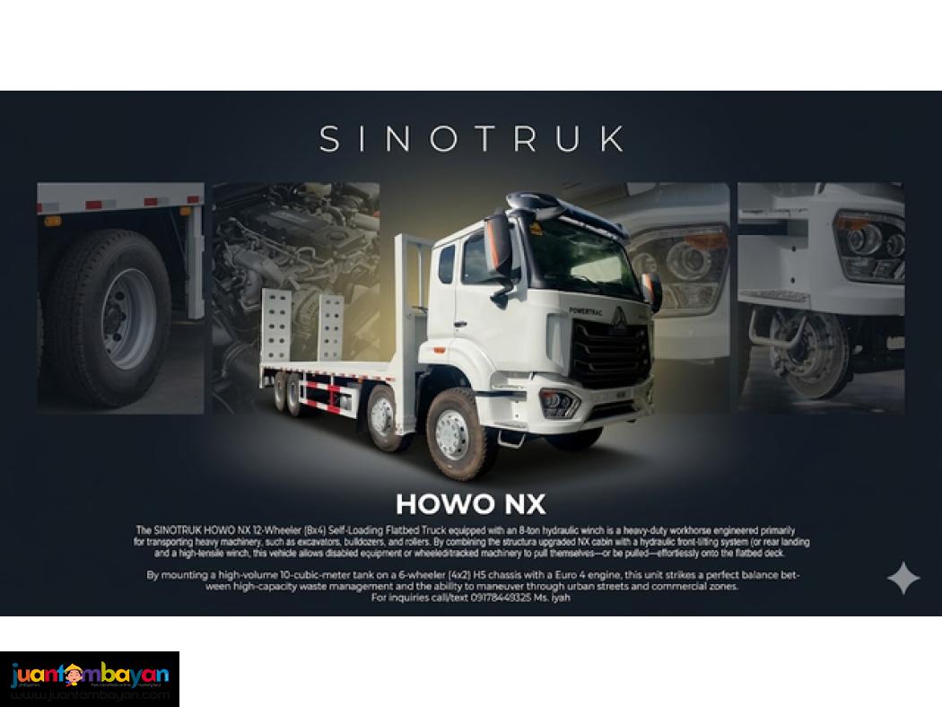 SINOTRUK HOWO NX 12 WHEELER  SELF LOADING TRUCK WITH 8 TONS WINCH