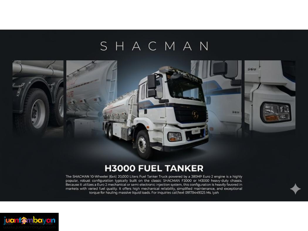 SHACMAN 10 WHEELER FUEL TANKER 380HP 20K LITERS EURO 2