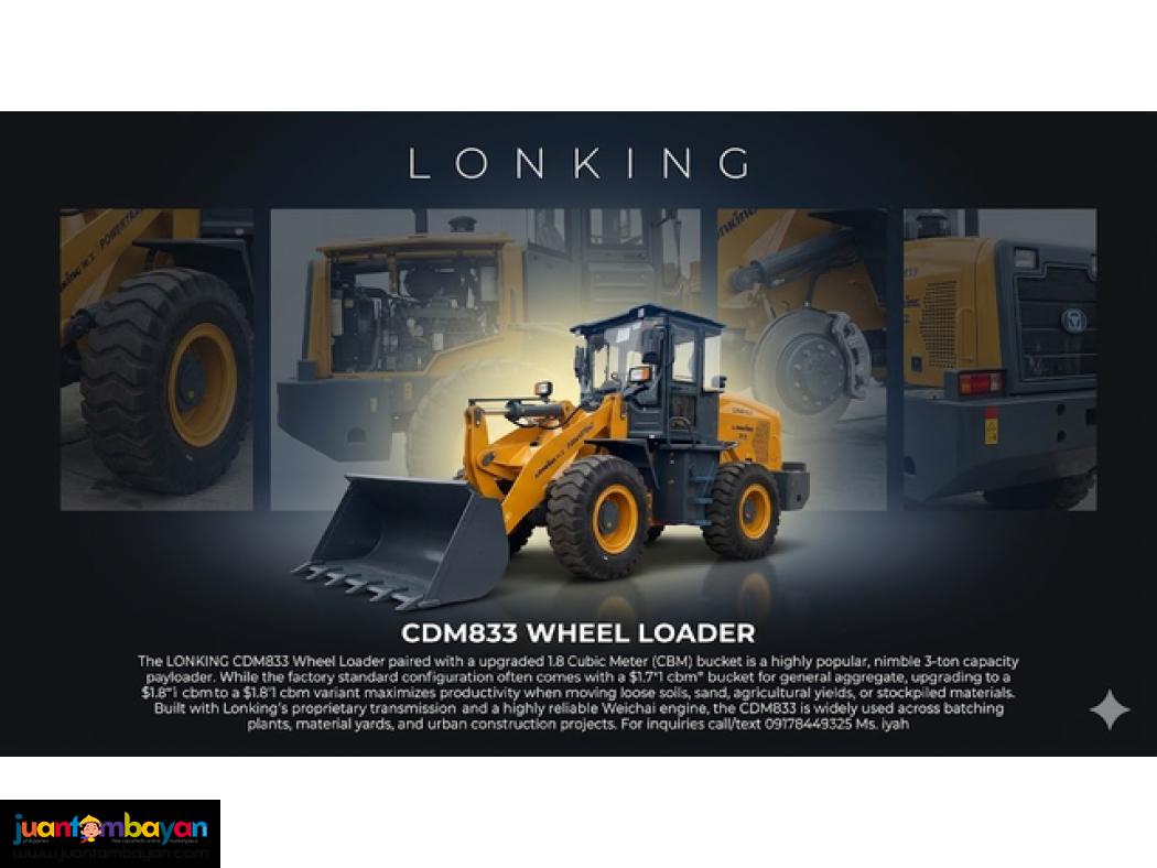 LONKING CDM833 WHEEL LOADER 1.8CBM