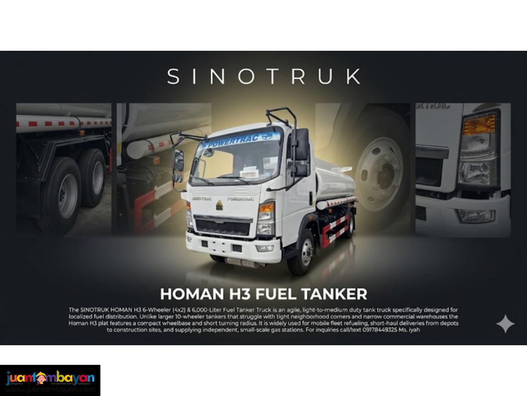 SINOTRUK HOMAN H3 6 WHEELER FUEL TANKER 6K LITERS