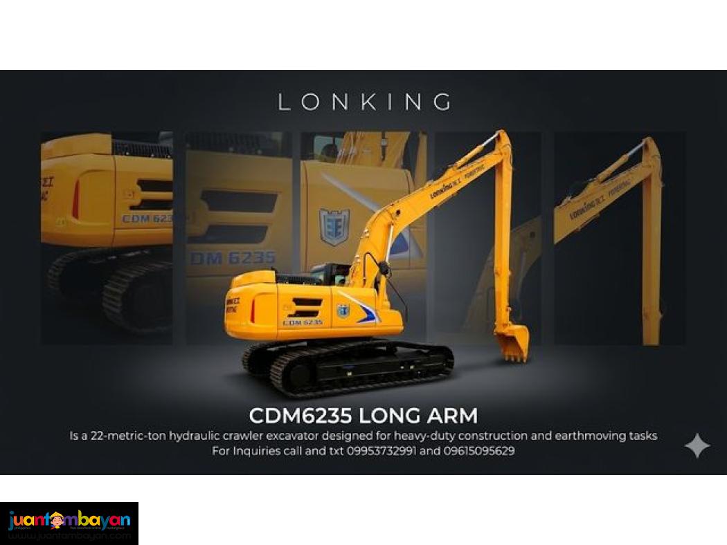Lonking CDM6235 Long Arm Excavator 0.4cbm Cummins Engine 