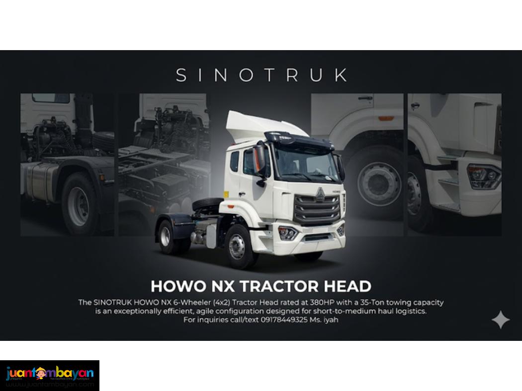 SINOTRUK HOWO NX 6 WHEELER TRACTORHEAD  380HP 35 TONS