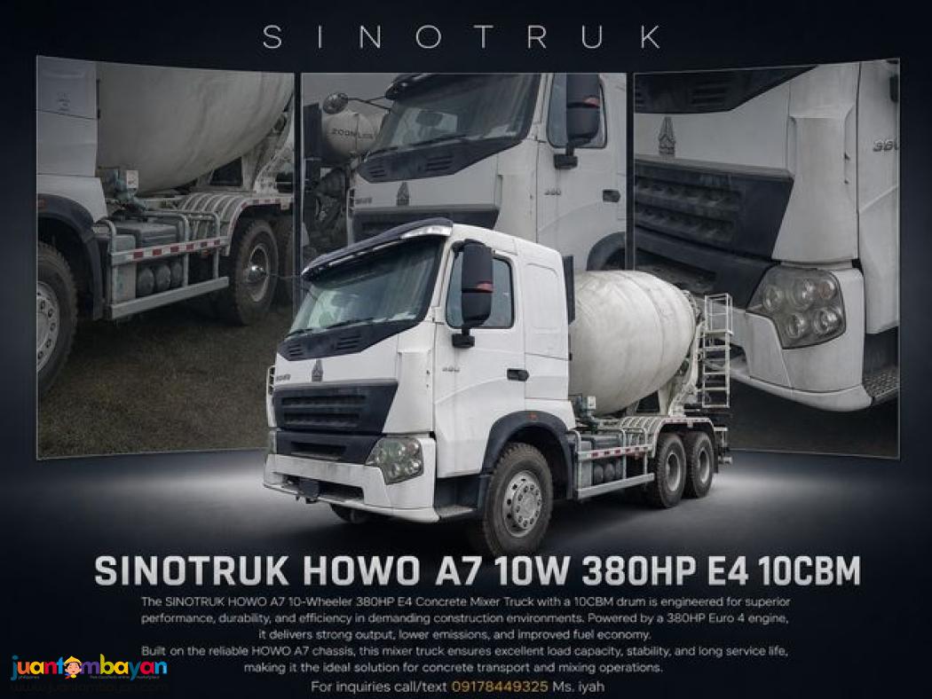 SINOTRUK HOWO A7 TRANSIT MIXER 380HP 10CBM