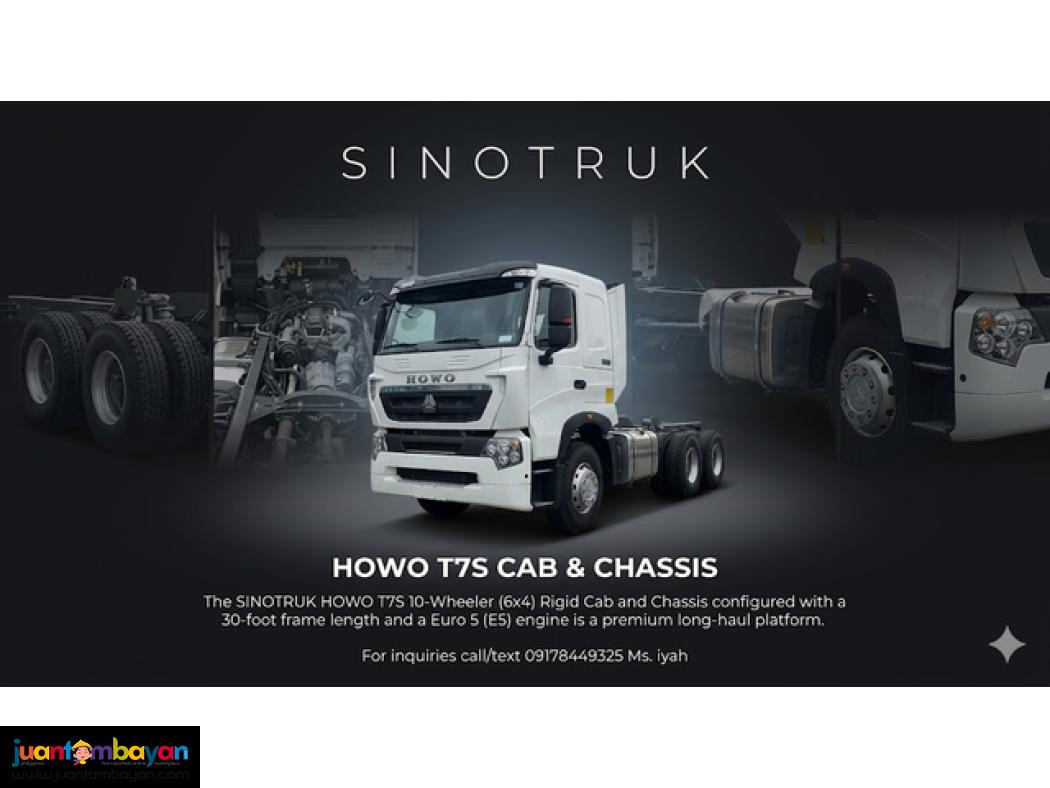 SINOTRUK  HOWO T7S 10 WHEELER CAB AND CHASSIS 30 FEET EURO 5