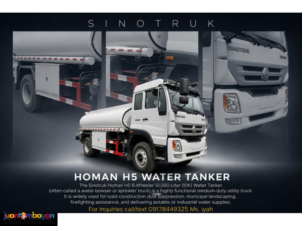 SINOTRUK HOMAN H5 6W WATER TANKER 10K LITERS