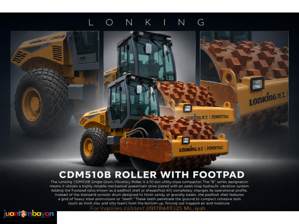 LONKING CDM510B VIBRATORY ROLLER WITH FOOTPAD