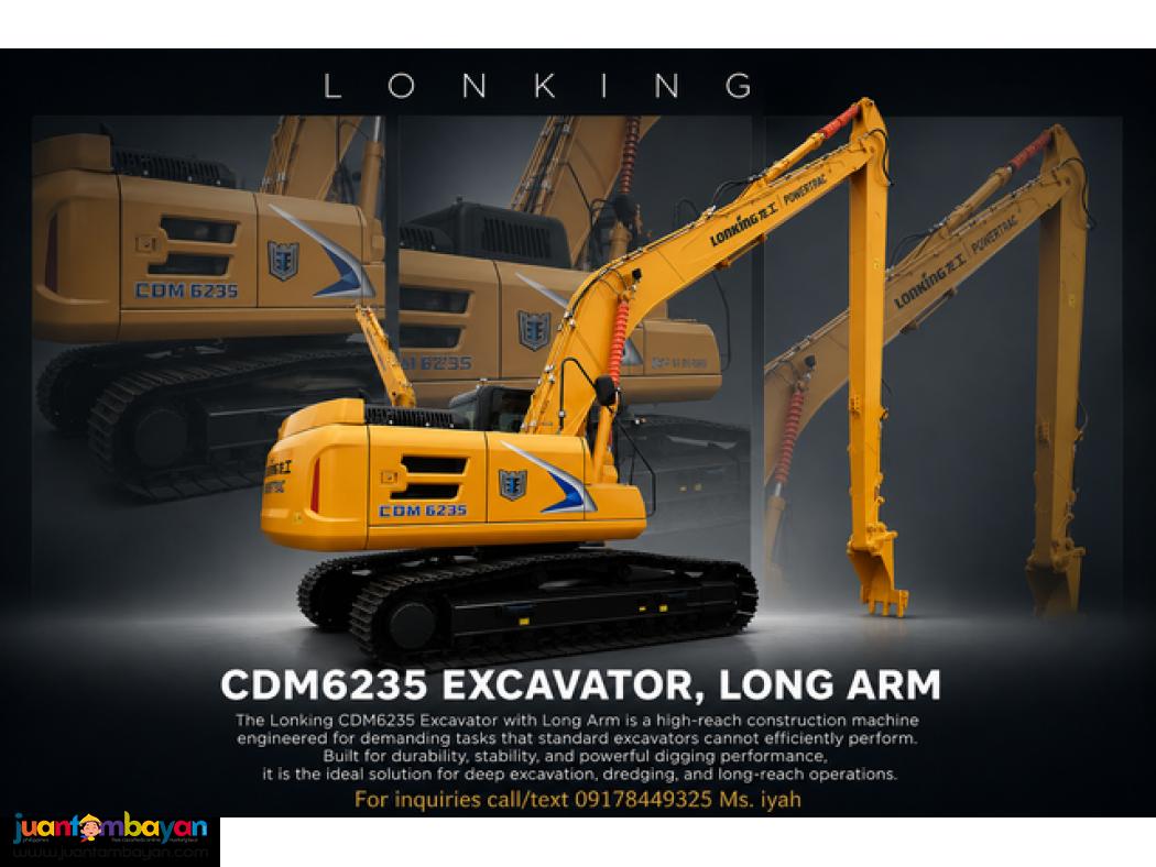 LONKING CDM6235 EXCAVATOR CRAWLER TYPE 0.4CBM, LONG ARM 