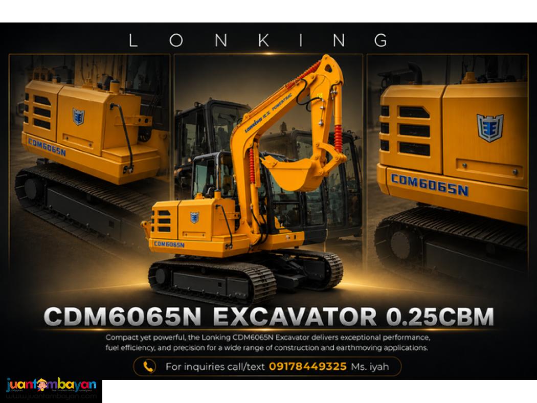 LONKING CDM6065N EXCAVATOR 0.25CBM, CRAWLER TYPE