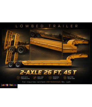 LOW BED TRAILER 2-AXLE 26 FT, 45 T